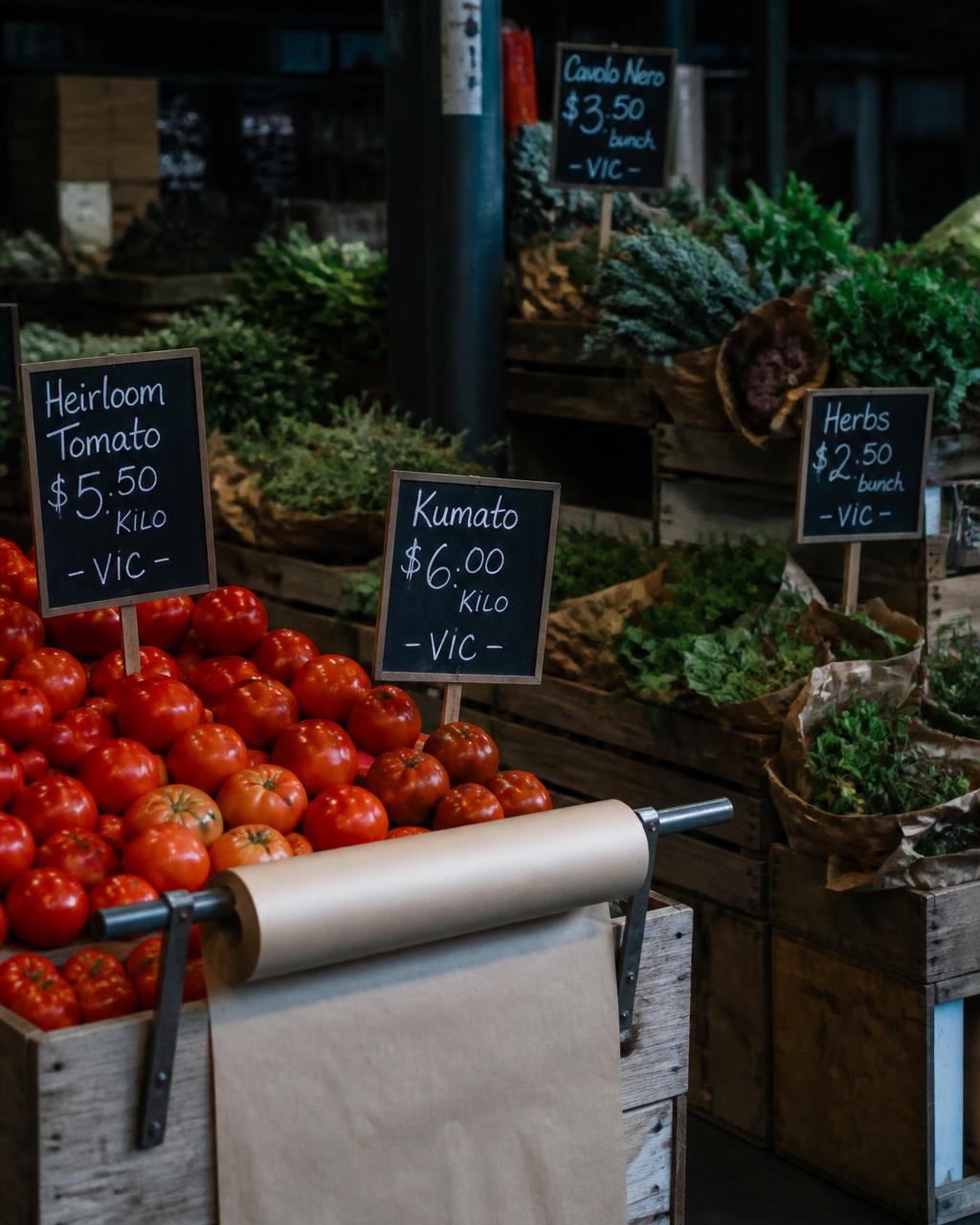 Fresh fruit and vegetables at the market